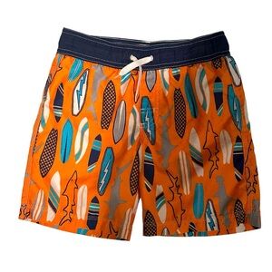 Gymboree Boys Swim Trunks Surfboard Print Board Shorts Size Small 5–6